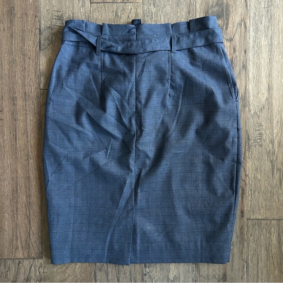 Blue Plaid Pencil Skirt Tie Front Petite 4P - Picture 5 of 5